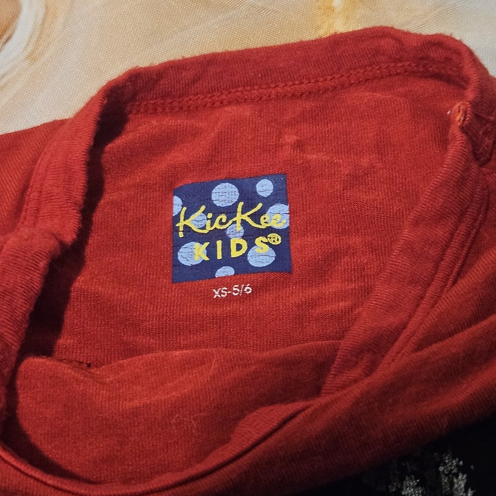 Kickee Kids Girls Size 5/6 Christmas Tree Holiday Tunic Dress Red Black - Picture 4 of 7